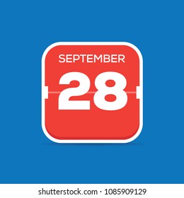 September 28 Calendar Flat Icon