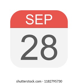 September 28 - Calendar Icon - Vector Illustration