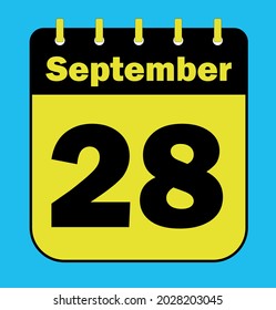 September 28 - Calendar Icon - Vector Illustration