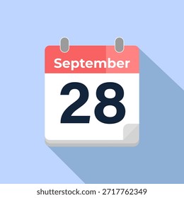 Calendario de Vector del 28 de septiembre
Calendario de Vector moderno de color plano con fecha