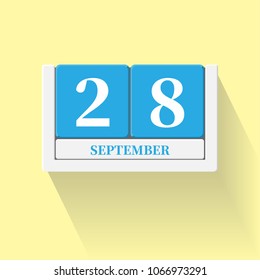 September 28. Vector flat daily calendar icon. Date and time, day, month. Holiday. Season.
