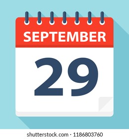 September 29 - Calendar Icon - Vector Illustration