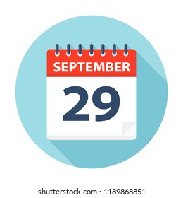 September 29 - Calendar Icon - Vector Illustration