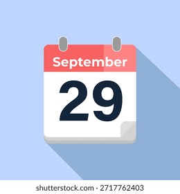 Calendario de Vector del 29 de septiembre
Calendario de Vector moderno de color plano con fecha