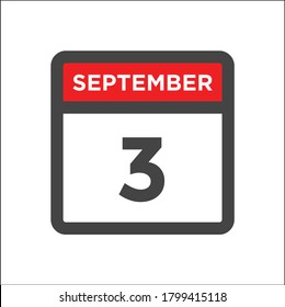 September 3 calendar icon with day of month