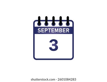 September 3 Calendar Icon – Events, Reminders and Scheduling