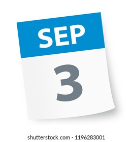 September 3 - Calendar Icon - Vector Illustration