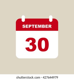 SEPTEMBER 30 calendar Icon.