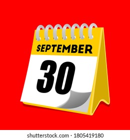 30. September Kalendersymbol Vektorgrafik