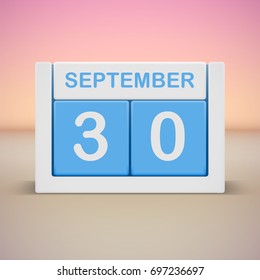 September 30. Daily calendar vector illustration.