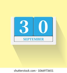 September 30. Vector flat daily calendar icon. Date and time, day, month. Holiday. Season.
