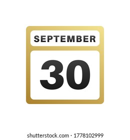 September 30th date on a single day calendar page.