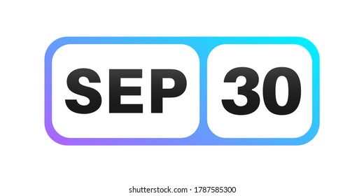September 30th date on a single day calendar page.