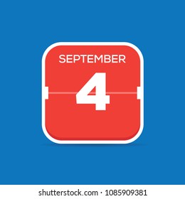 September 4 Calendar Flat Icon