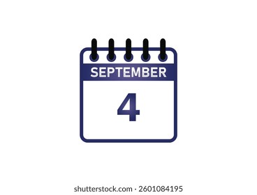 September 4 Calendar Icon – Important Date, Events and Planning