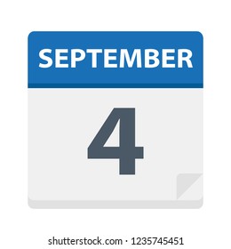 September 4 - Calendar Icon - Vector Illustration