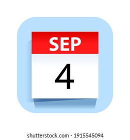 September 4. Calendar Icon. Vector Illustration.