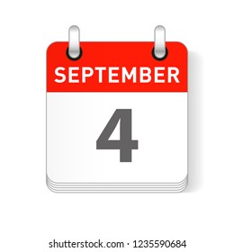 September 4 date visible on a page a day organizer calendar