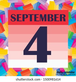 September 4 icon. For planning important day. Banner for holidays and special days. Illustration