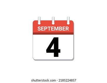 September, 4th calendar icon vector, concept of schedule, business and tasks
