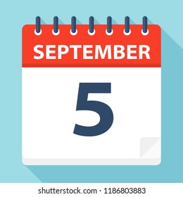 September 5 - Calendar Icon - Vector Illustration