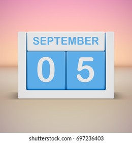 September 5. Daily calendar vector illustration.