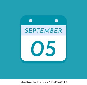 September 5 Single Day Calendar, 5 September