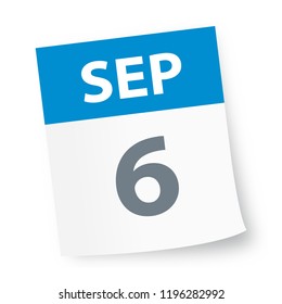 September 6 - Calendar Icon - Vector Illustration