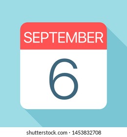 September 6 - Calendar Icon - Vector Illustration