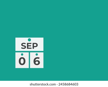 September  6 calendar reminder. 6 September  daily calendar icon template. Calendar 6 September  icon Design template. Vector illustration
