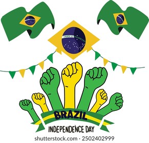 september 7 is brazil independece day vector illustration. 
Good for banner, poster, greeting card, party card, invitation, template, advertising, campaign, and social media. 
