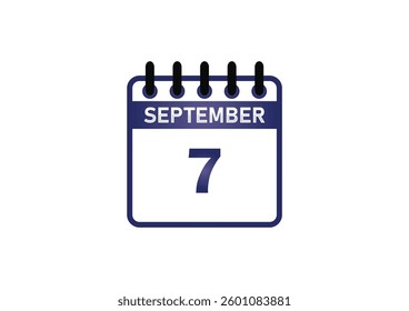September 7 Calendar Icon – Important Date, Events and Planning