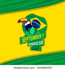 September 7, Independence Day of Brazil vector illustration. Suitable for greeting card, poster and banner.