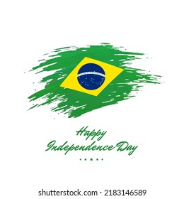 September 7, independence day brazil, vector template. Brazilian flag painted with brush strokes on a light background. Brazil national holiday 7tn of september. Happy independence day card