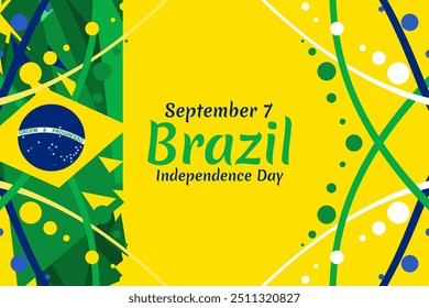 September 7, Independence Day of Brazil vector illustration. Suitable for greeting card, poster and banner.