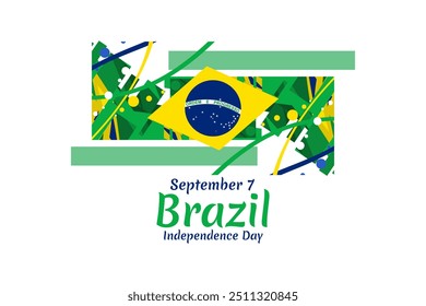 September 7, Independence Day of Brazil vector illustration. Suitable for greeting card, poster and banner.