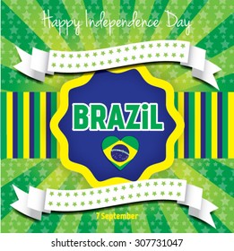 September 7. Independence Day of Brazil - Dia 7 de Setembro, Independencia do Brasil . Vector Illustration.