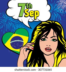 September 7. Independence Day of Brazil - Dia 7 de Setembro, Independencia do Brasil . Vector Illustration.