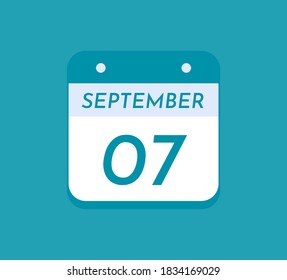 September 7 Single Day Calendar, 7 September