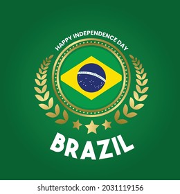 September 7th Brazil Independence Day Flag Stamp vector