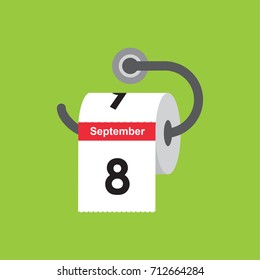 September 8. Calendar icon. Flat design. Vector illustration