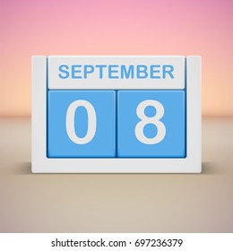 September 8. Daily calendar vector illustration.