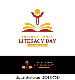 September 8, International Literacy Day Logo Design Template. Vector illustration