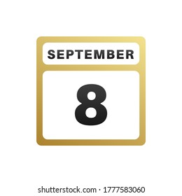 September 8th date on a single day calendar