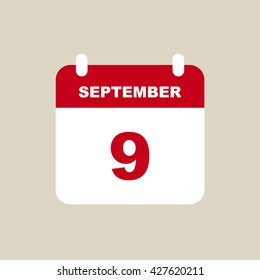 SEPTEMBER 9 calendar Icon.
