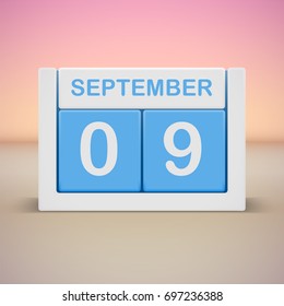 September 9. Daily calendar vector illustration.
