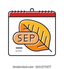 september autumn color icon vector. september autumn sign. isolated symbol illustration