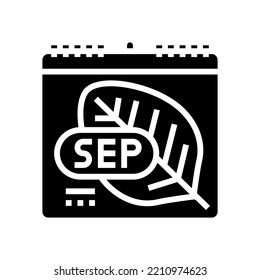 vector de icono de glifo de otoño de setiembre. signo de otoño de setiembre. ilustración de símbolo aislado