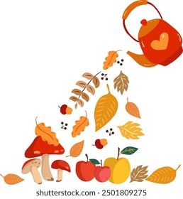 Septiembre, otoño, las hojas están cayendo