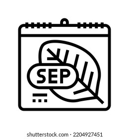 september autumn line icon vector. september autumn sign. isolated contour symbol black illustration